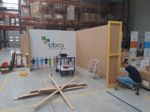 Stand en carton recyclé