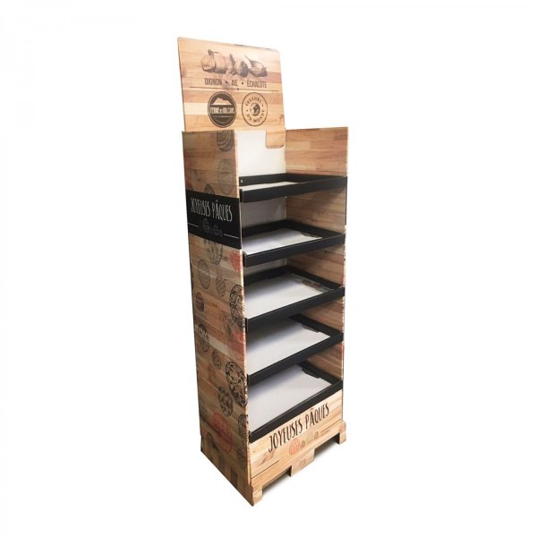 Présentoir en carton avec étagères