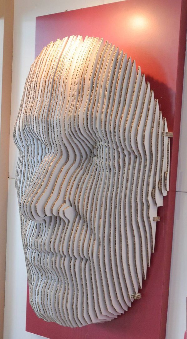 Visage 3D en carton